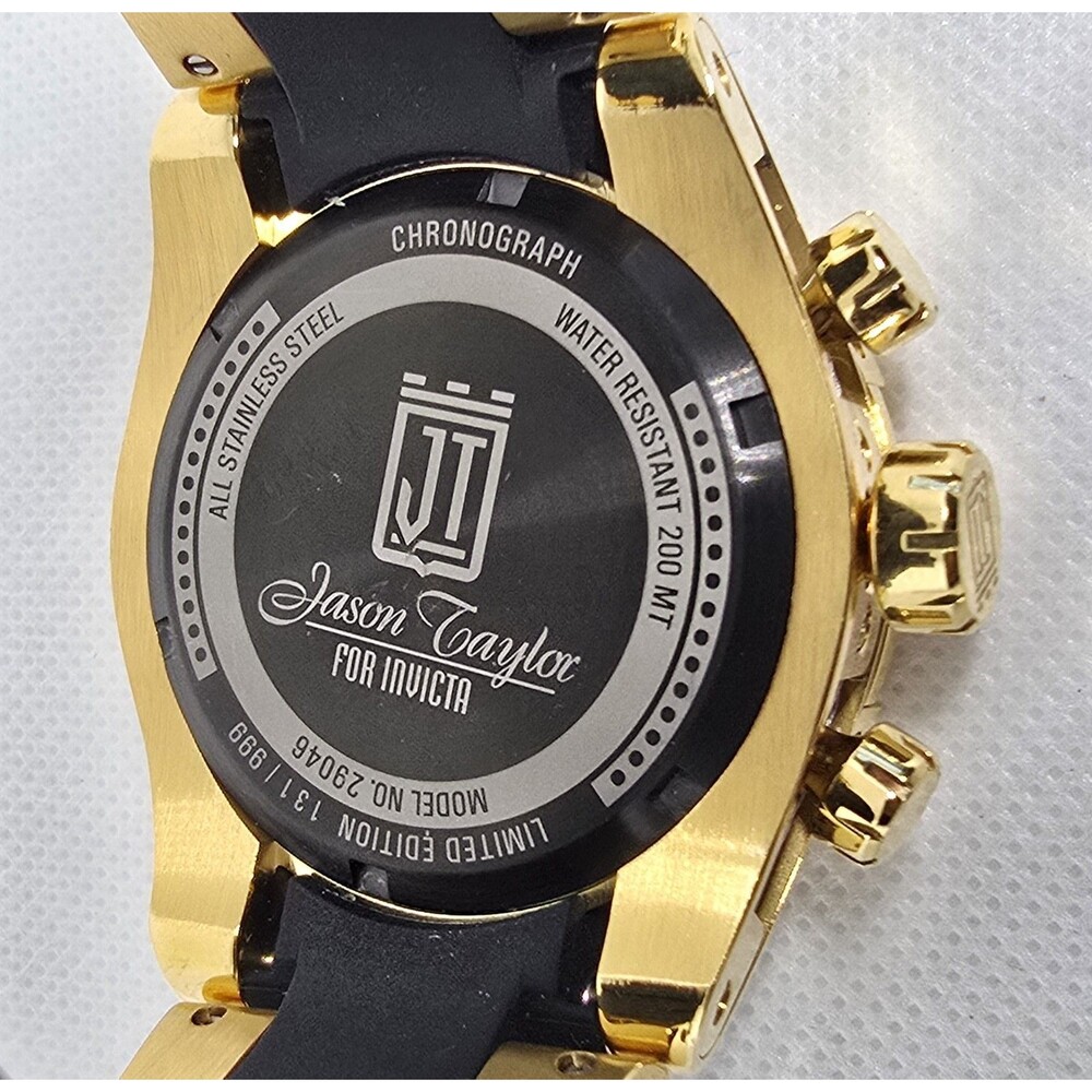 Women's Jason Taylor Invicta Limited Edition Diamonds Black Gold Watch 29046 11 - Picture 9 of 10